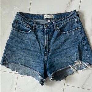 Abercrombie & Fitch Blue Jean Shorts Distressed Hem